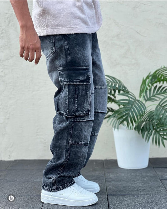 Denim Cargo Jeans