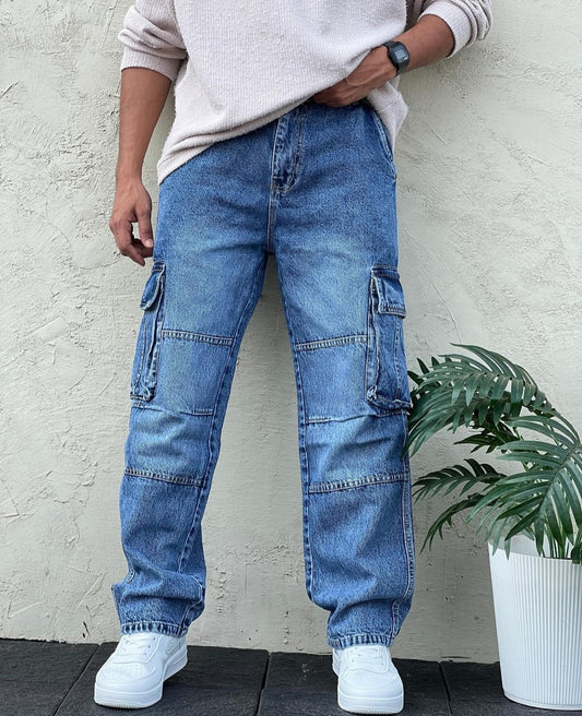 Denim Cargo Jeans