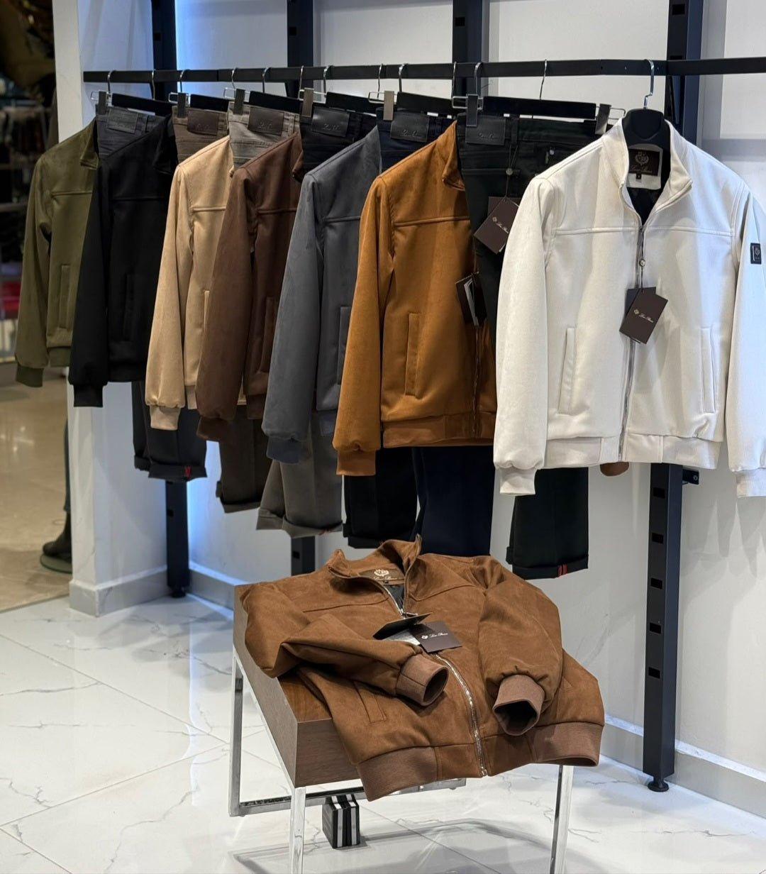 A. Loro Piana Suede Blouson Jacket