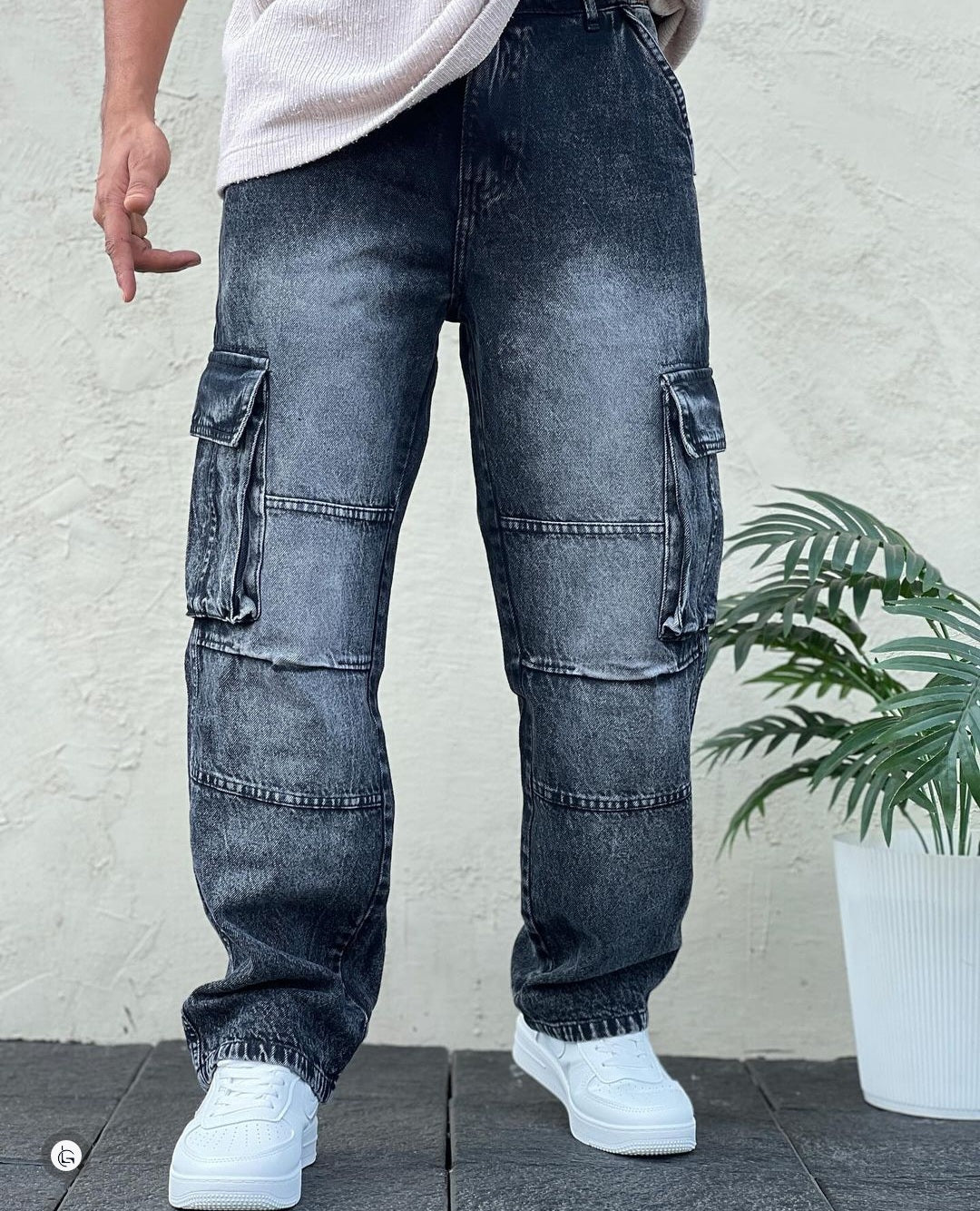 Denim Cargo Jeans