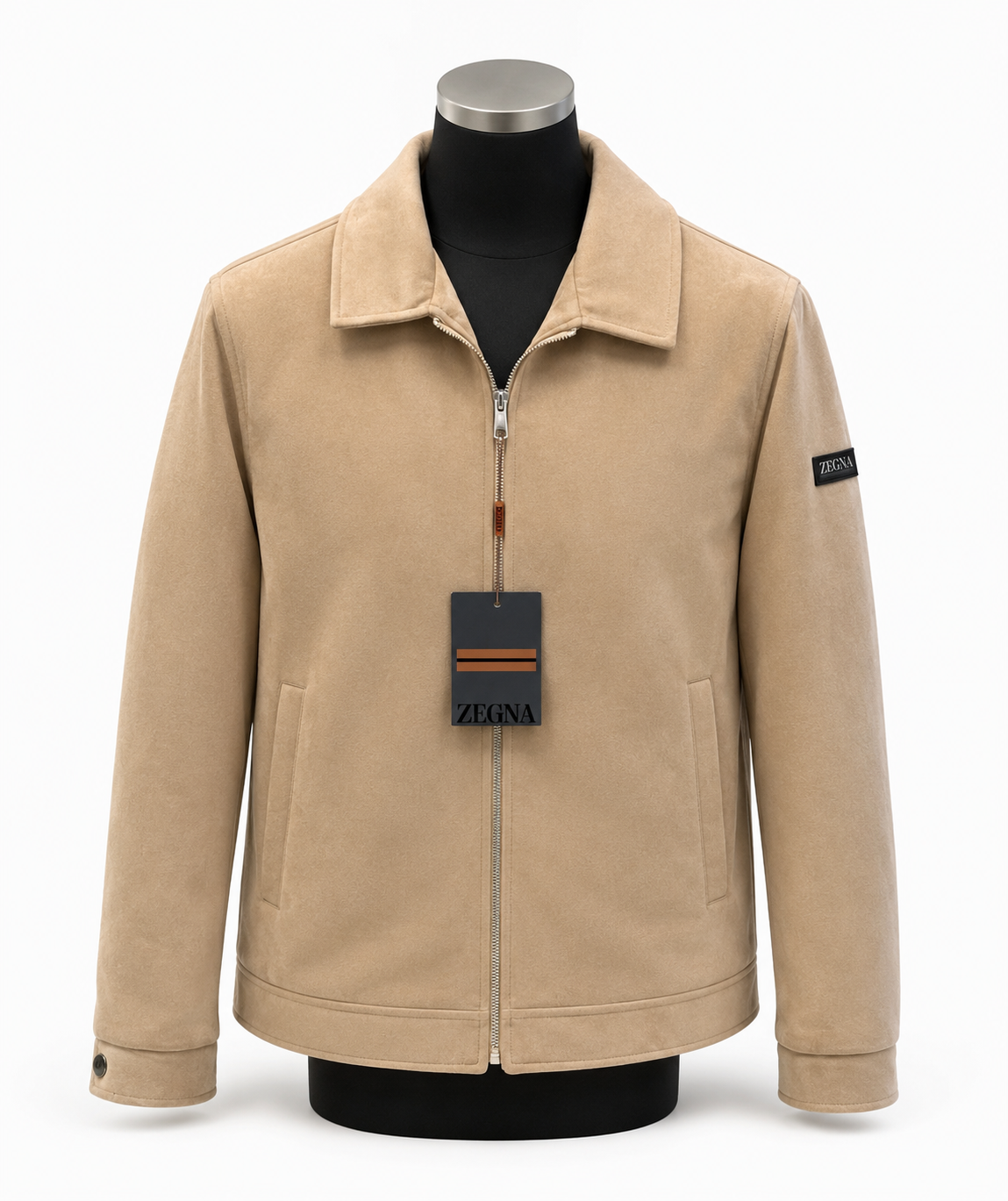 A. Zegna Suede Harrington Jacket.
