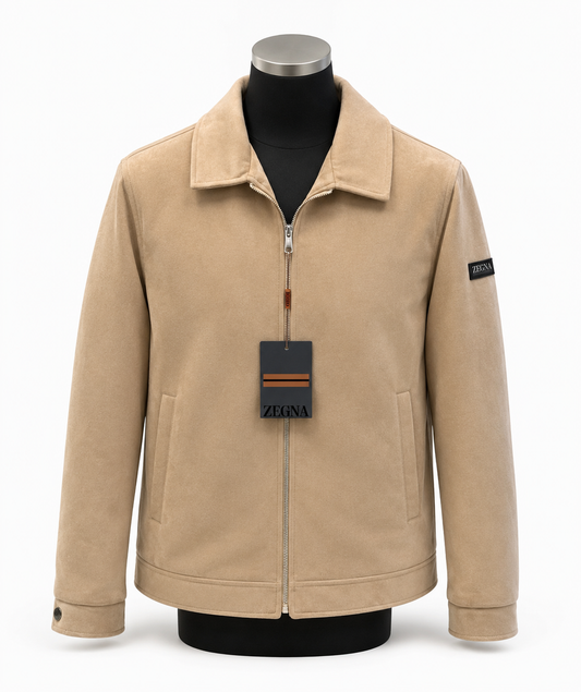 A. Zegna Suede Harrington Jacket.